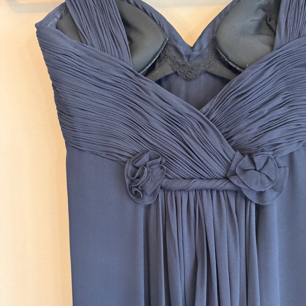 OSCAR DE LA RENTA Designer Midnight Blue Formal Gown & Shawl Set - Size 4 - Picture 10 of 15